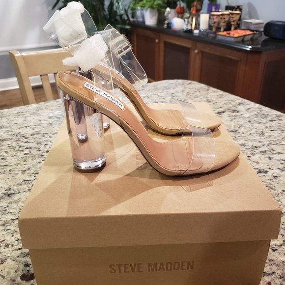 NEW Steve Madden Camille Clear Heel - Picture 4 of 5